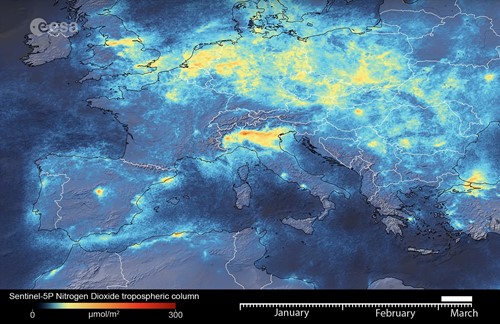 Qualité de l'air en Italie en mars 2020