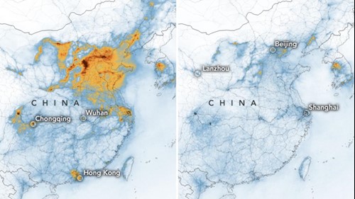 Qualité de l'air en Chine avant et après le confinement